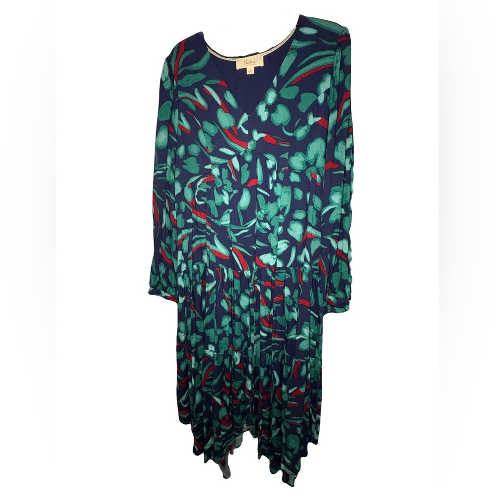 NWT - Long Sleeve Botanical Print Tiered Maxi Dress